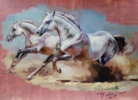 Al galope por el desierto | Pintura de Rey Veliz | Compra arte en Flecha.es