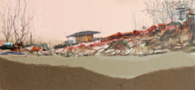 Junto al arroyo | Collage de Eduardo Query | Compra arte en Flecha.es