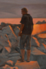 Atardecer en el rompeolas | Pintura de Álvarez Cebrián | Compra arte en Flecha.es