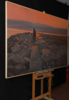 Atardecer en el rompeolas | Pintura de Álvarez Cebrián | Compra arte en Flecha.es
