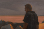 Atardecer en el rompeolas | Pintura de Álvarez Cebrián | Compra arte en Flecha.es