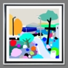 Parque del mar (61x61cm) | Dibujo de ALEJOS | Compra arte en Flecha.es